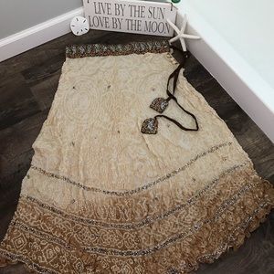 BOHO Chic 100% silk skirt. EUC.